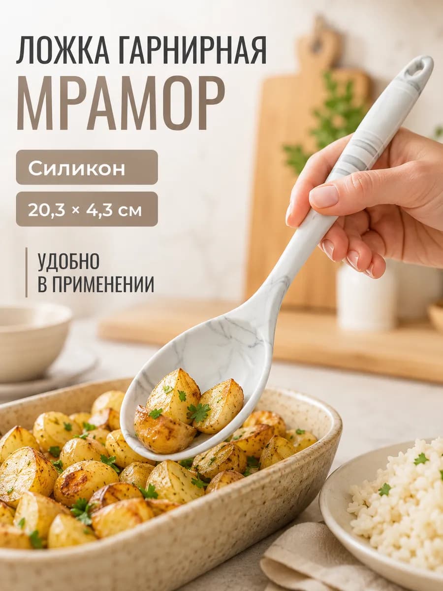 Ложка поварская кухонная, 20 см