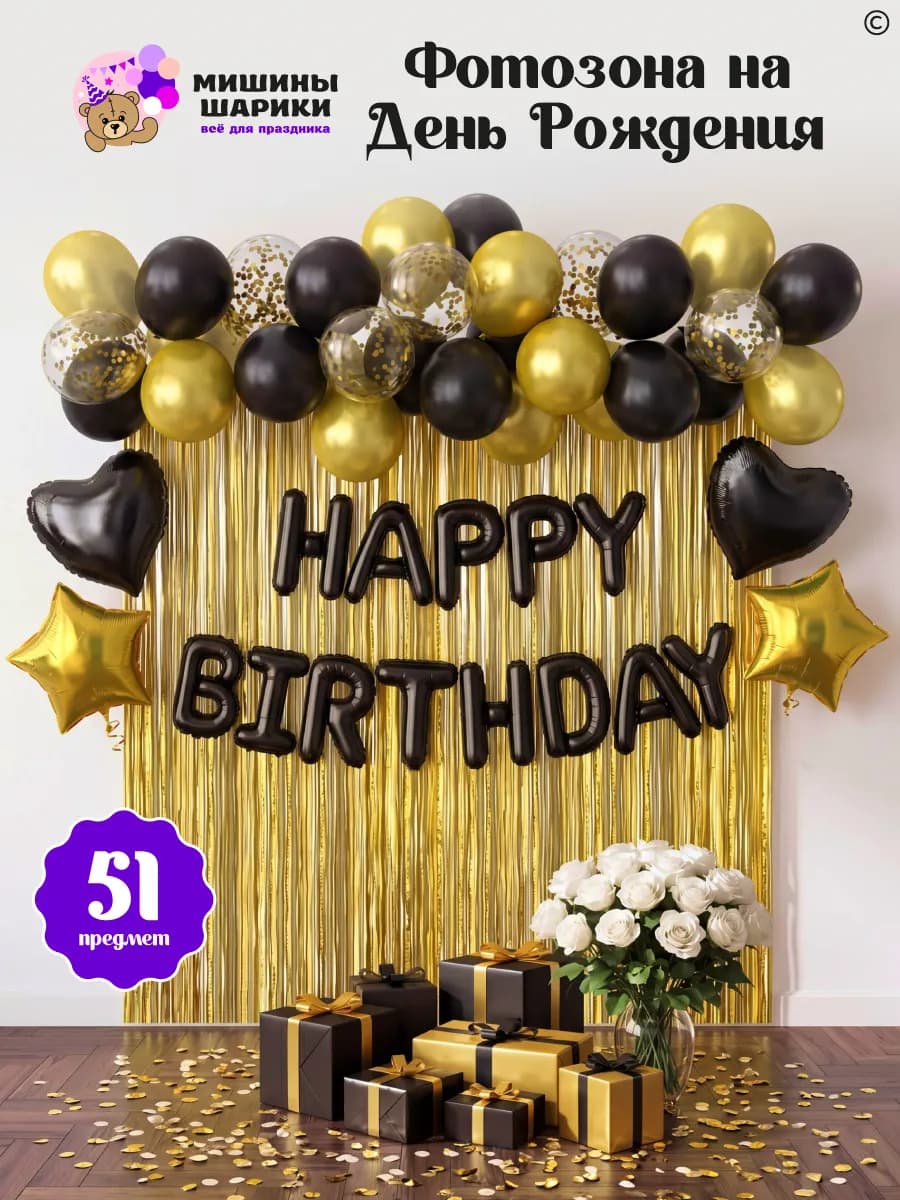Воздушные шары на день рождения фотозона happy birthday
