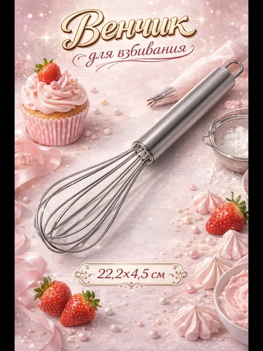 Венчик для взбивания кухонный ручной 22 2 см