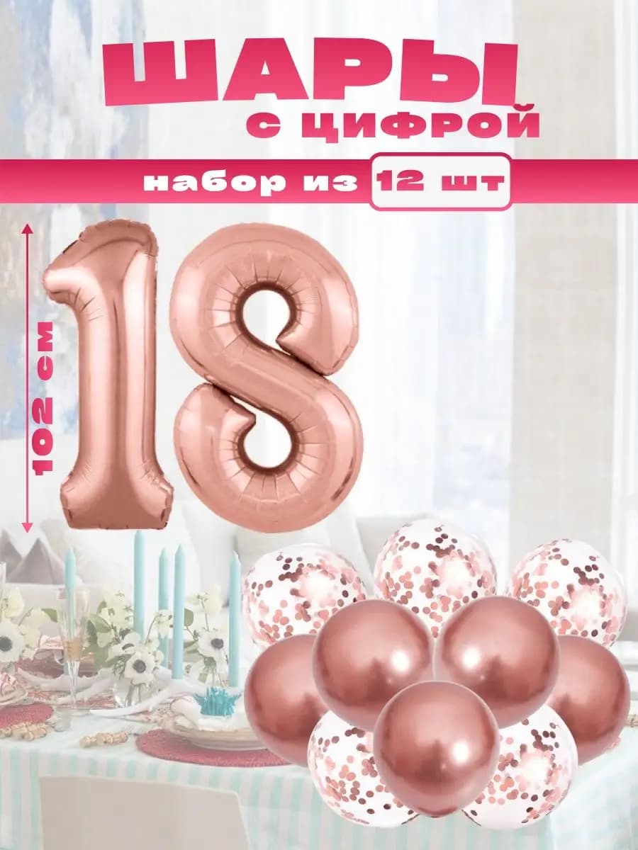 Воздушные шары с цифрой 18