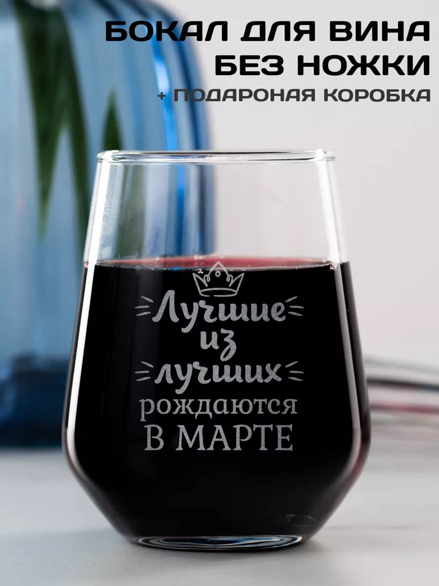 Бокал с надписью в подарок