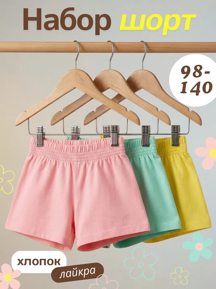 Шорты хлопковые летние набор 3 шт