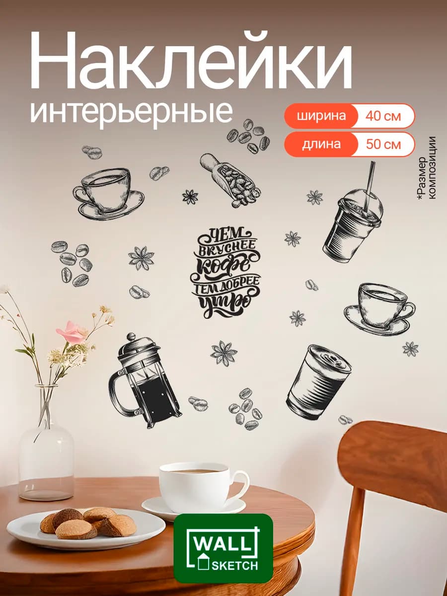 Интерьерные наклейки и надпись на стену для декора