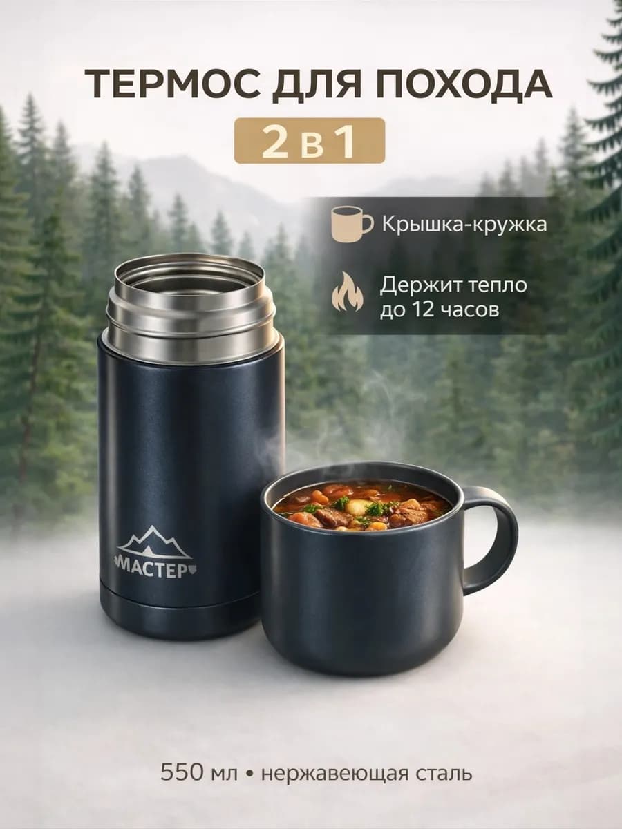 Термос для чая и еды, 550 мл
