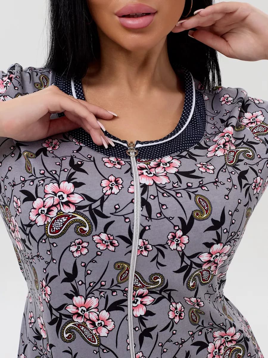 Халат домашний на молнии больших размеров