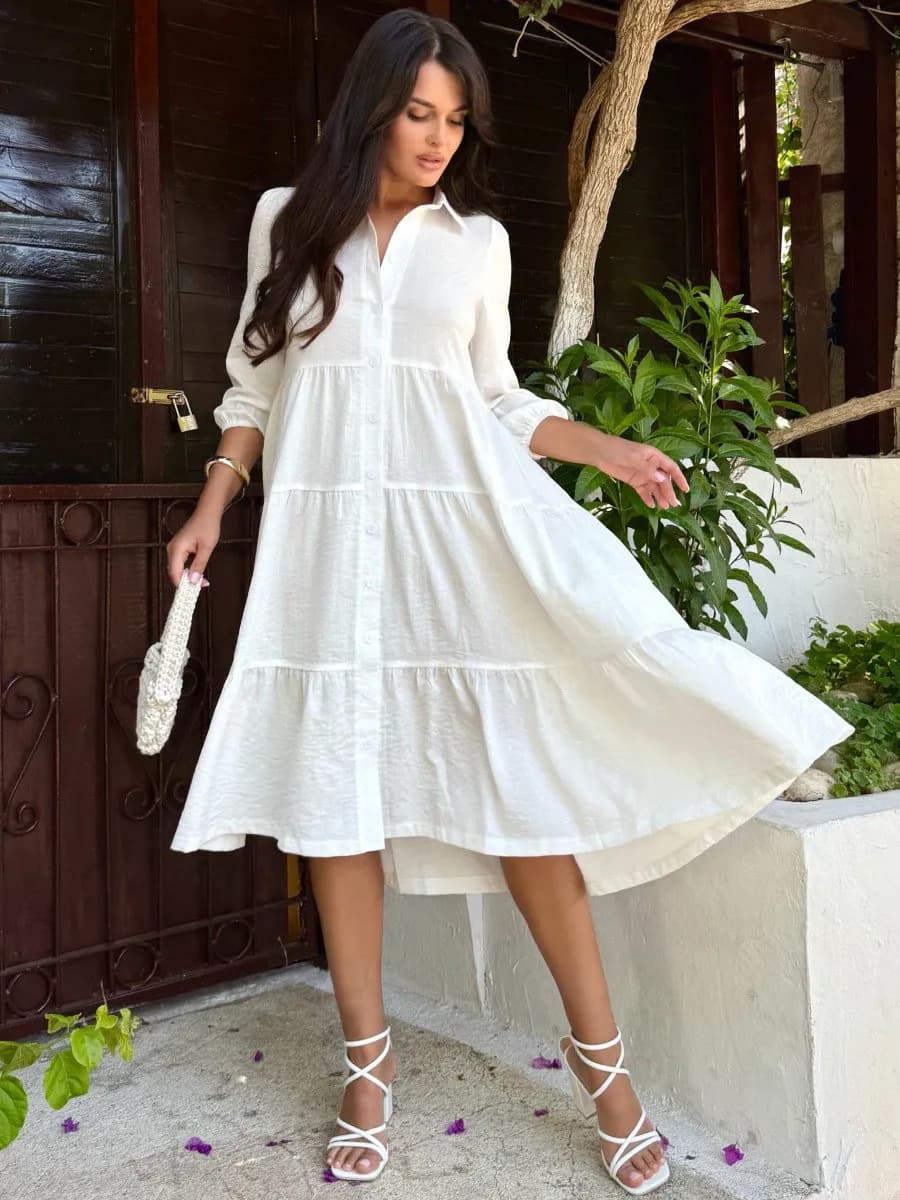 Платье рубашка летнее длинное