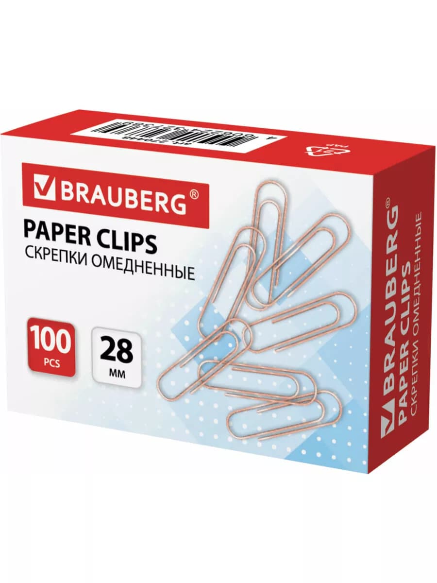 Скрепки канцелярские металлические 100шт