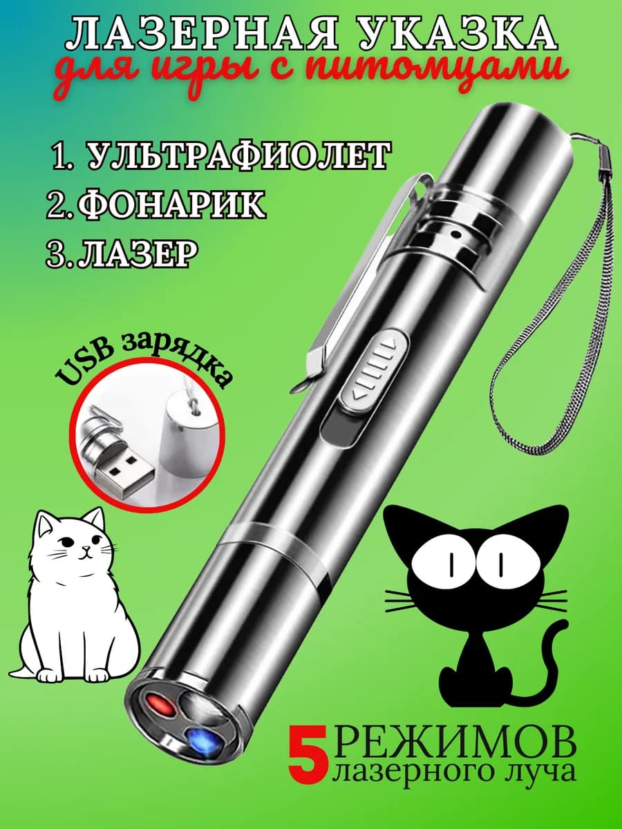 Лазерная указка игрушка для кошек и собак