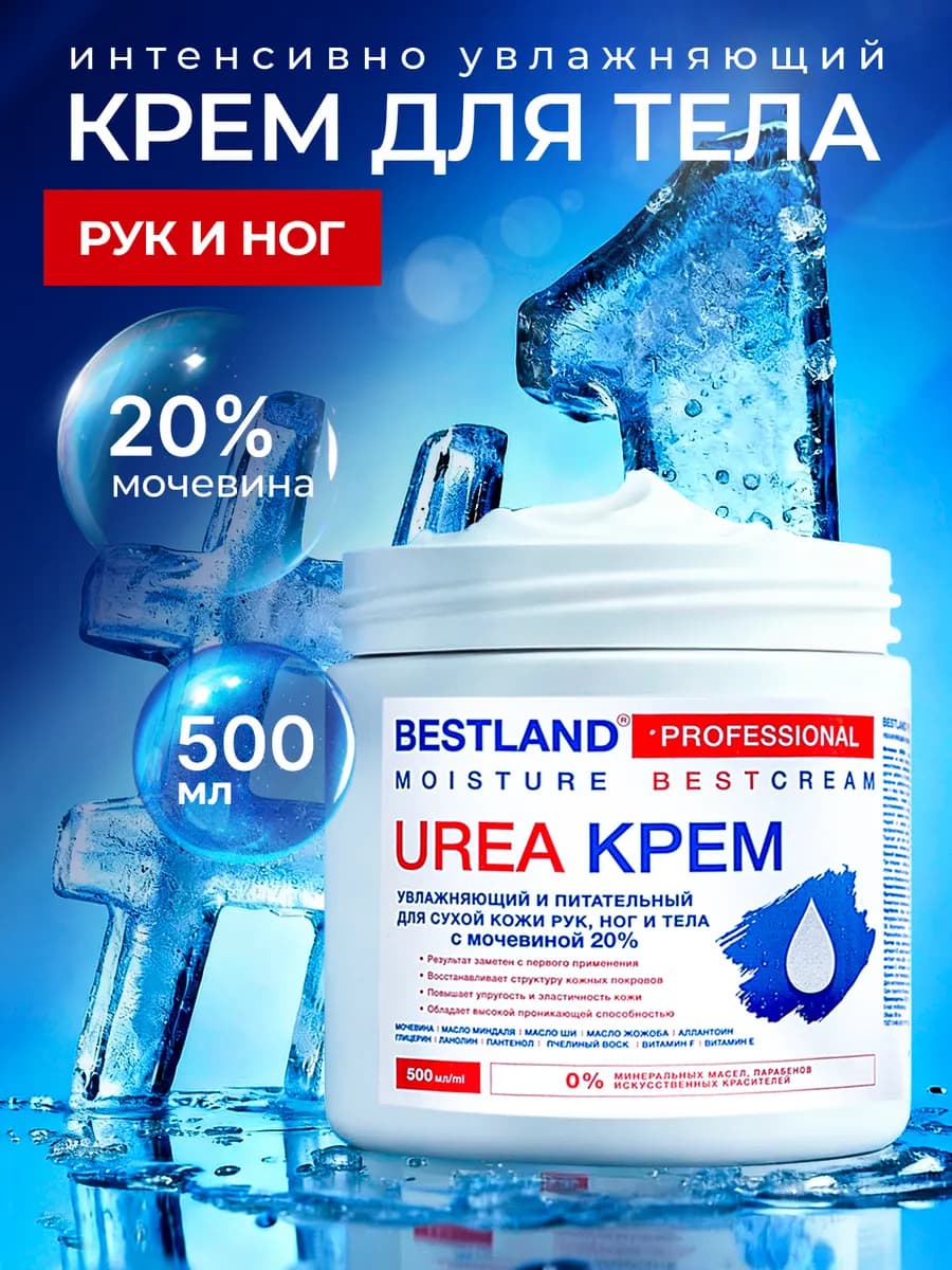 Крем для рук, ног и тела увлажняющий с мочевиной 20%