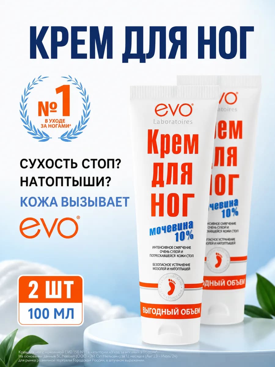 Крем для ног с мочевиной 10% (2шт по 100мл)