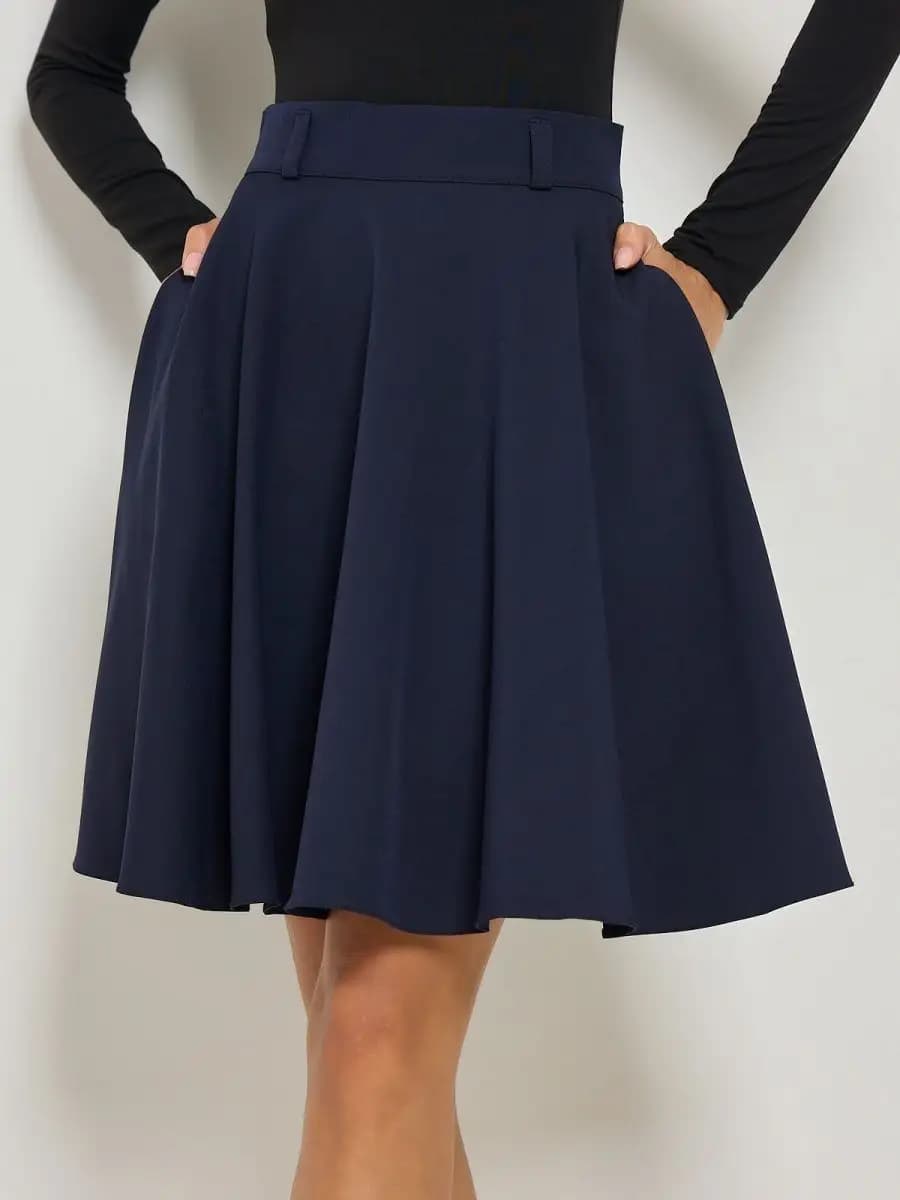 юбка с карманами полусолнце школьная