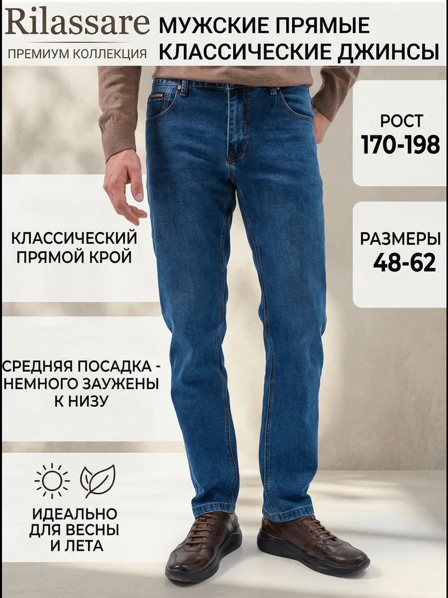 Джинсы классические прямые премиум качество