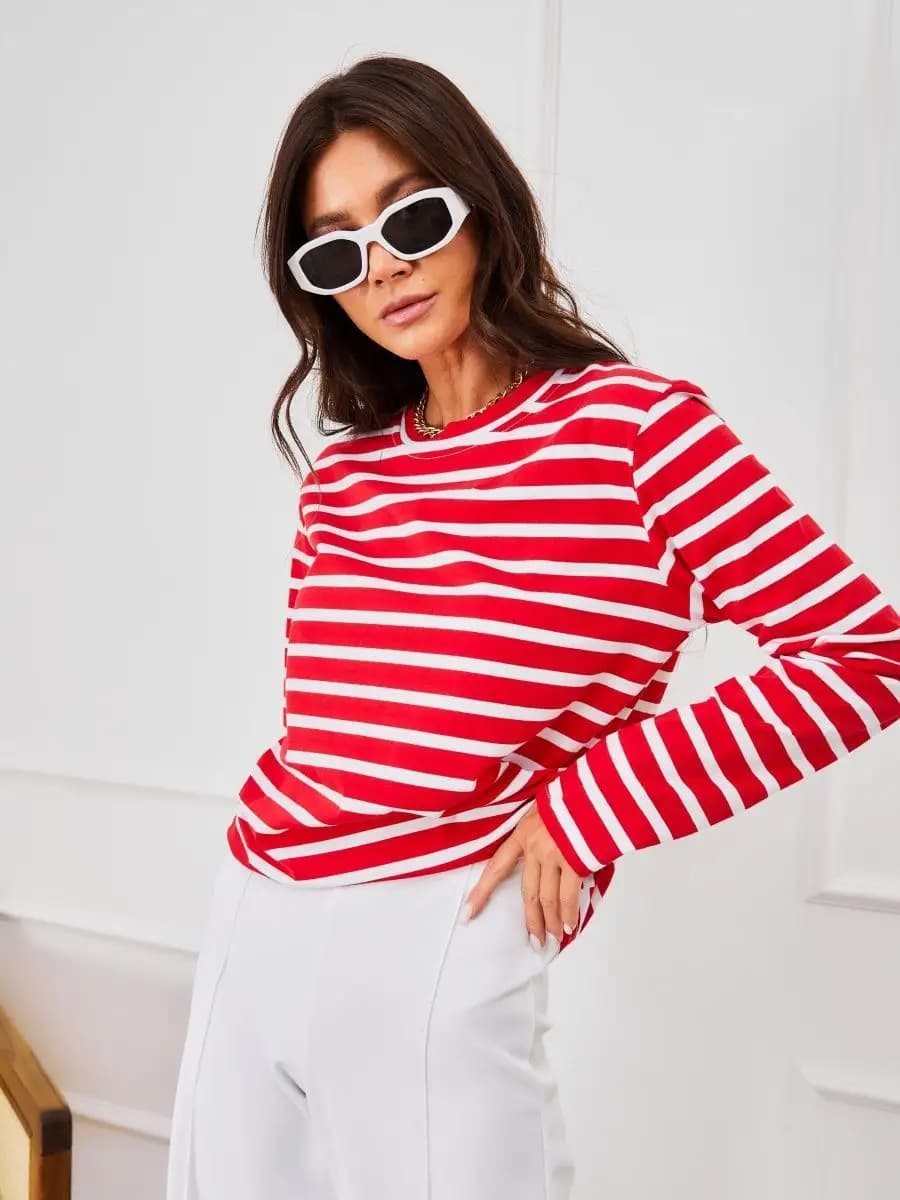 Лонгслив Oversize в полоску, стильная кофта