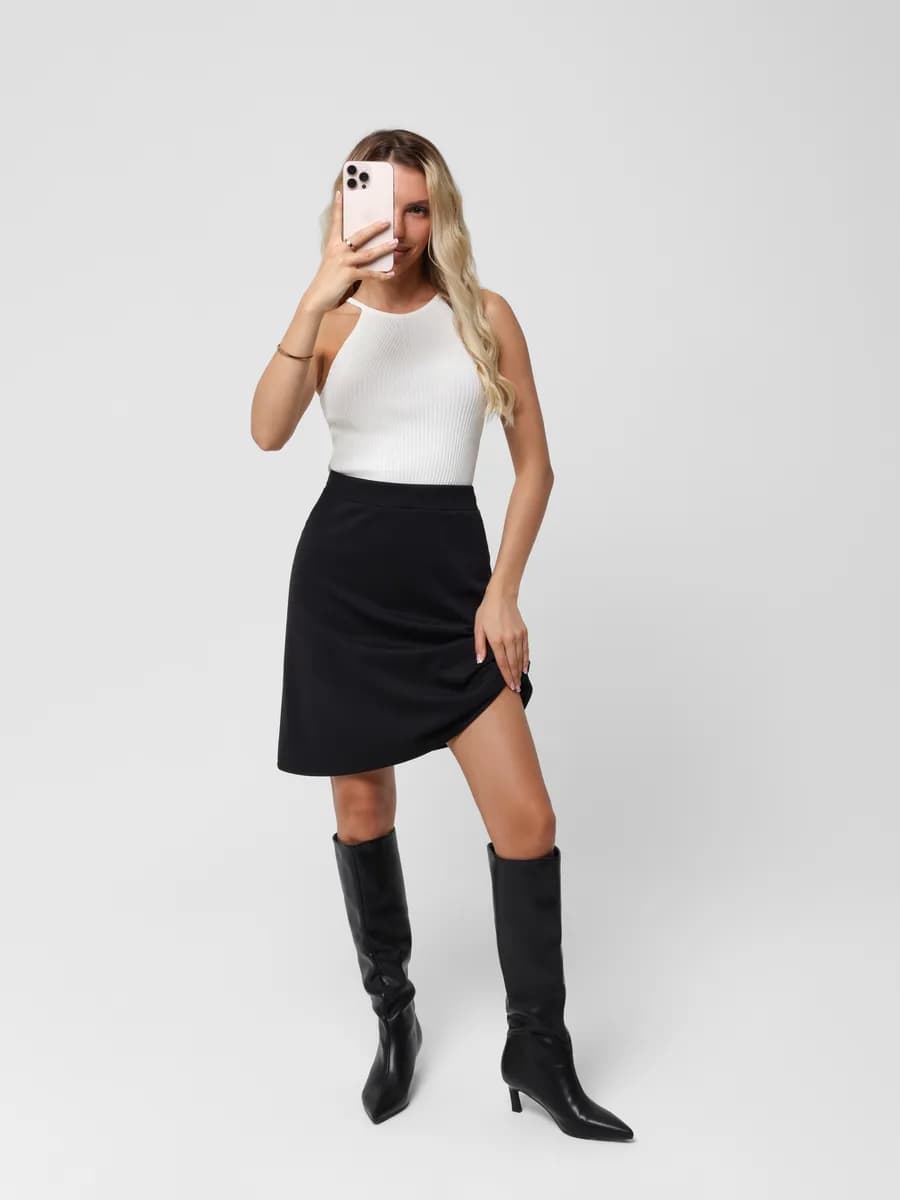 Юбка трапеция женская мини