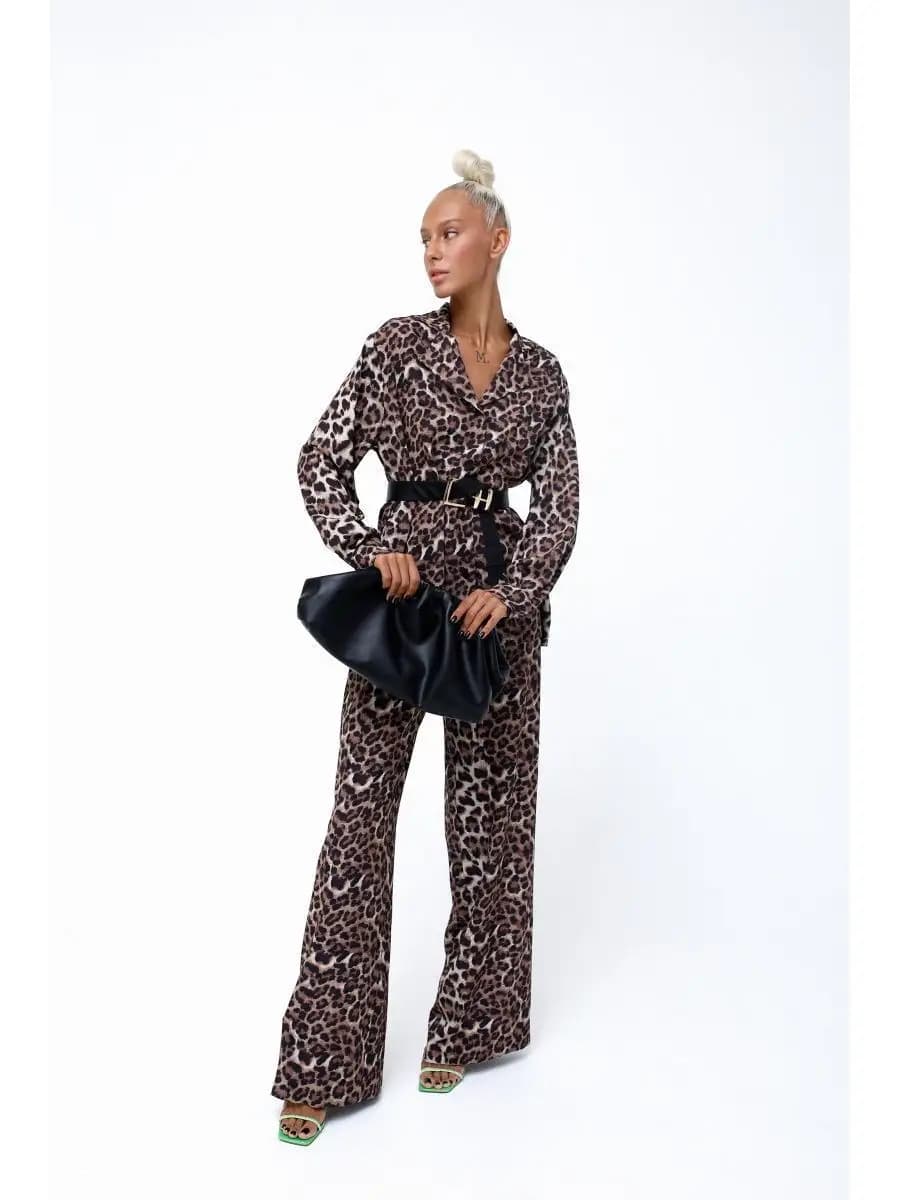 Нарядный костюм, леопардовый с брюками