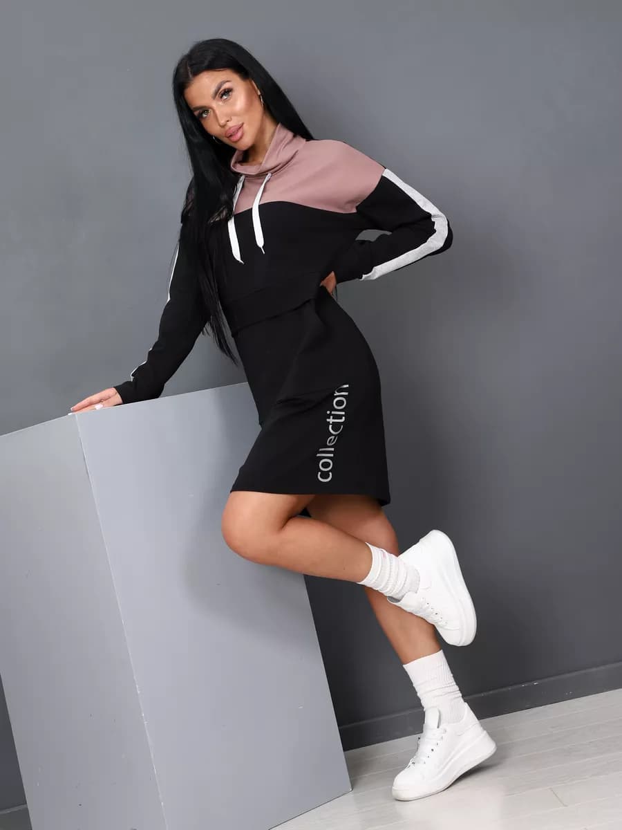 Платье женское с длинным рукавом больших размеров