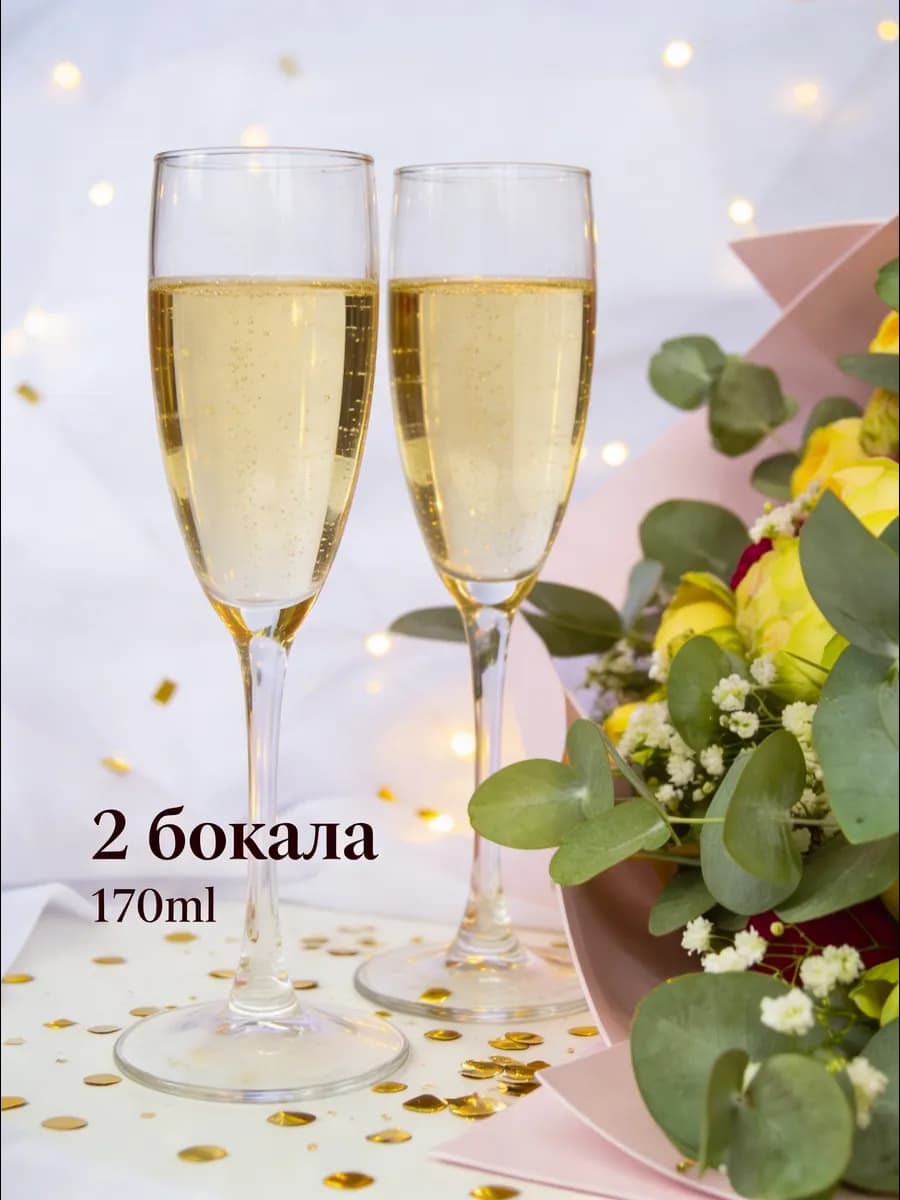 Бокалы для шампанского, игристого вина, мартини