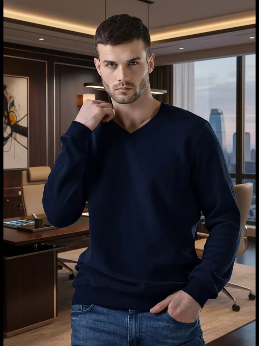 Джемпер мужской тонкий классический зимний