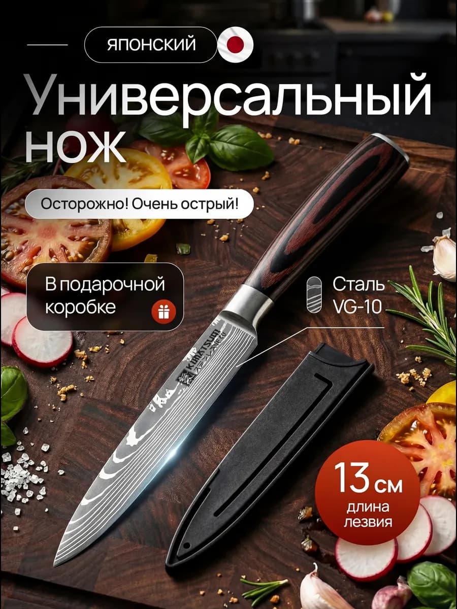 Японский универсальный кухонный нож