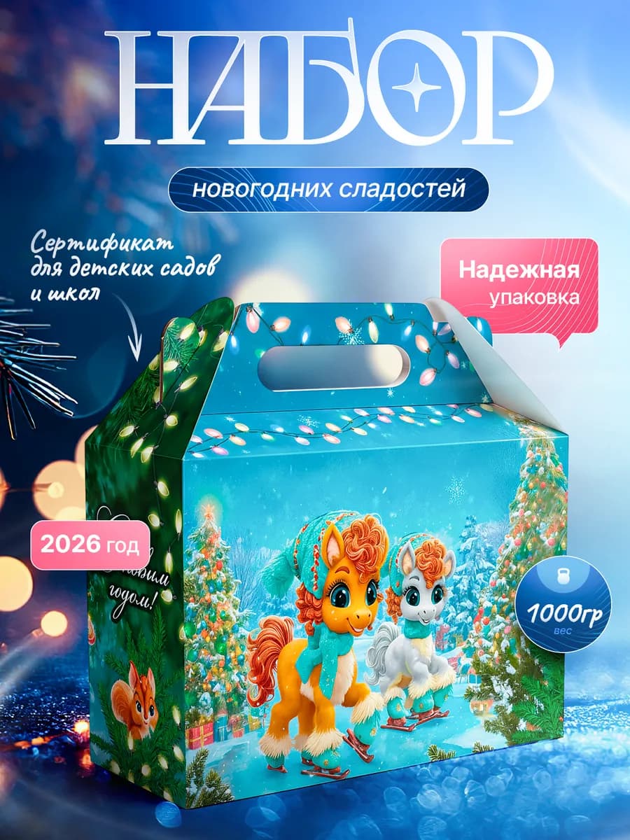 Набор сладостей подарочный для детей 1000 грамм 2026