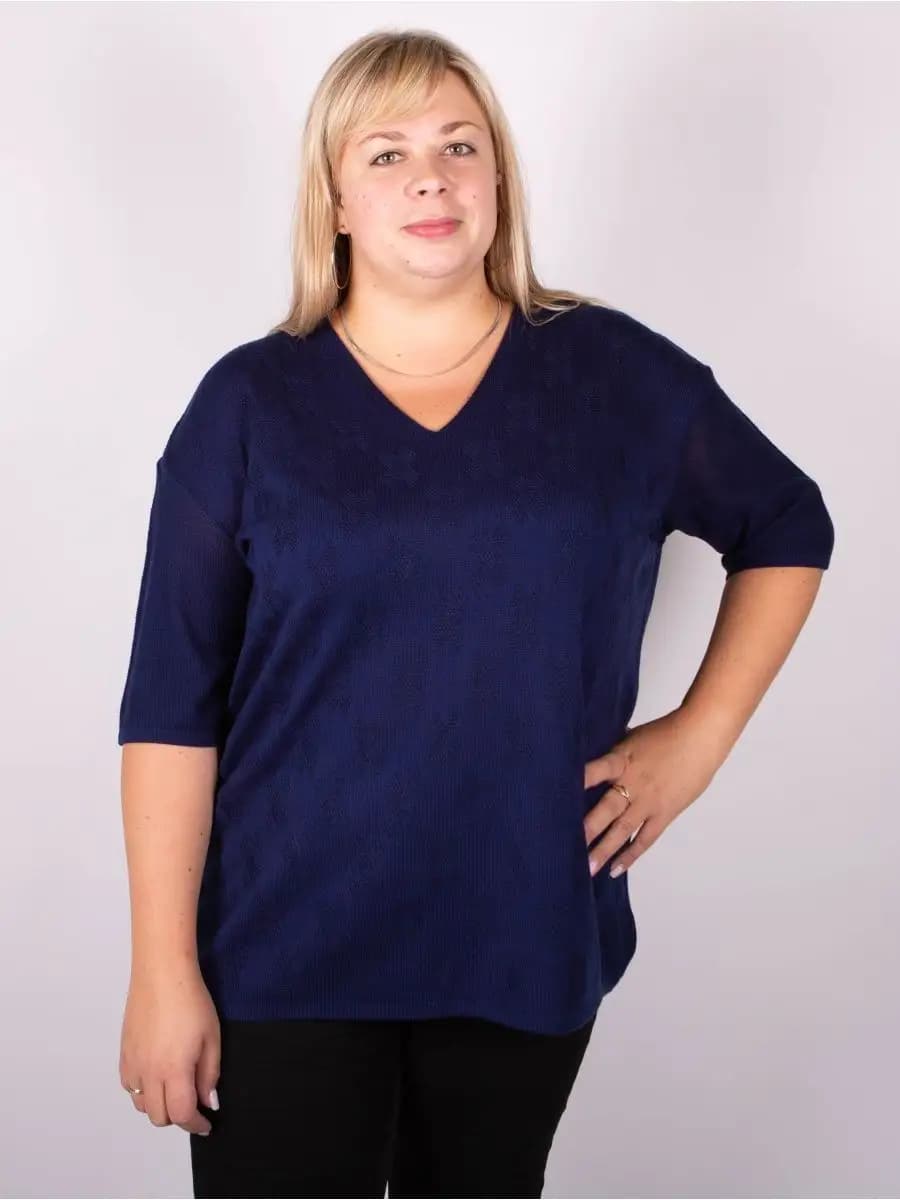 Пуловер вязаный джемпер оверсайз большие размеры