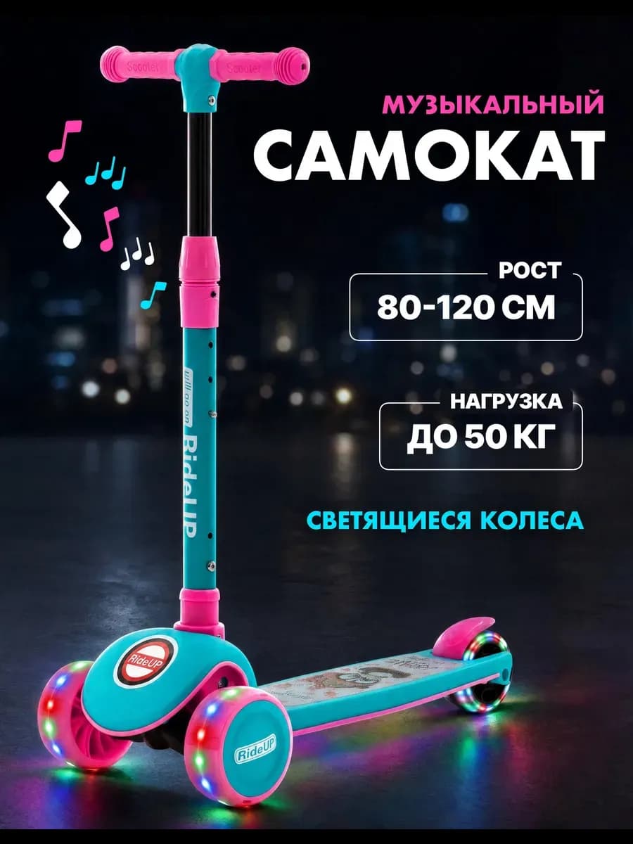 Детский самокат трехколесный