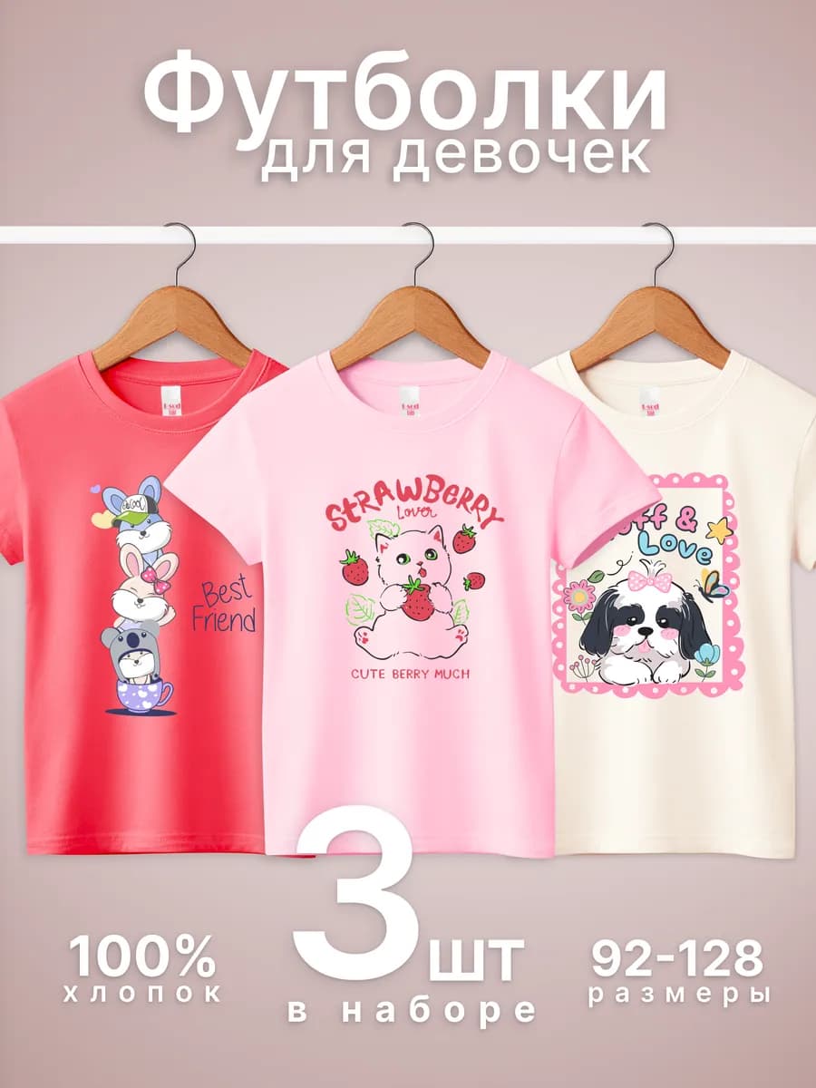 Футболки с принтом 3 шт