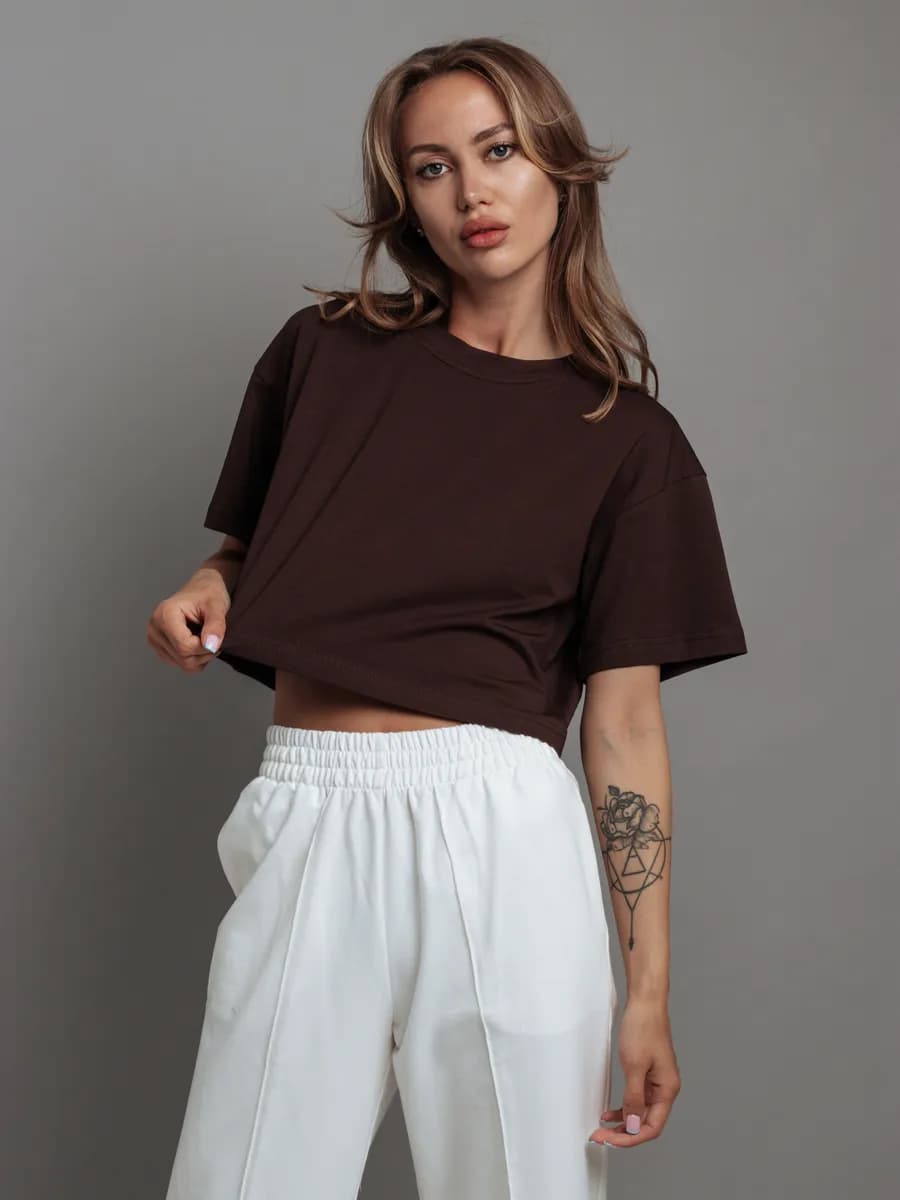 Футболка укороченная женская