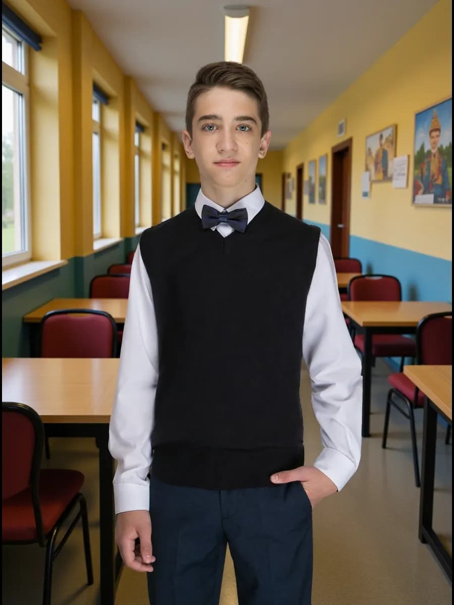 Жилет вязаный школьный