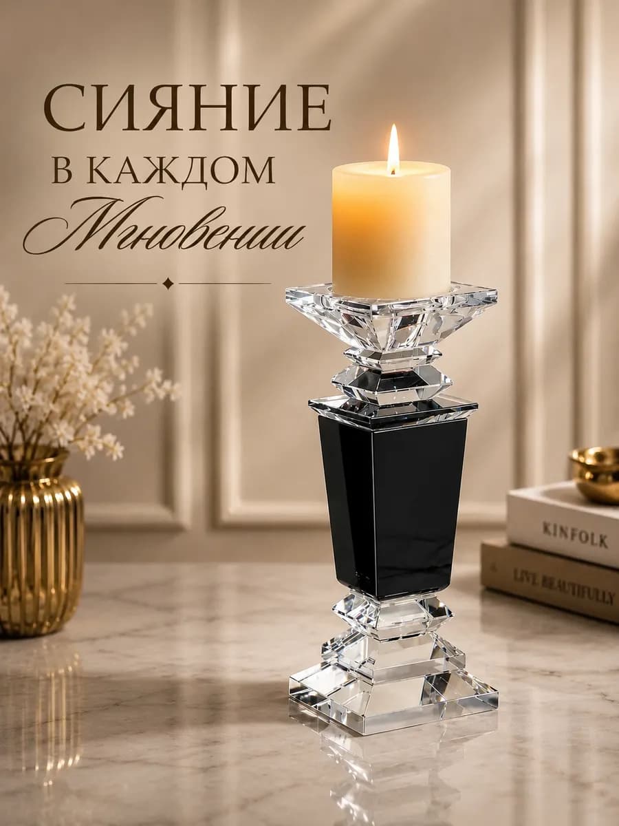 Подсвечник декоративный, интерьерный для свечи, для дома