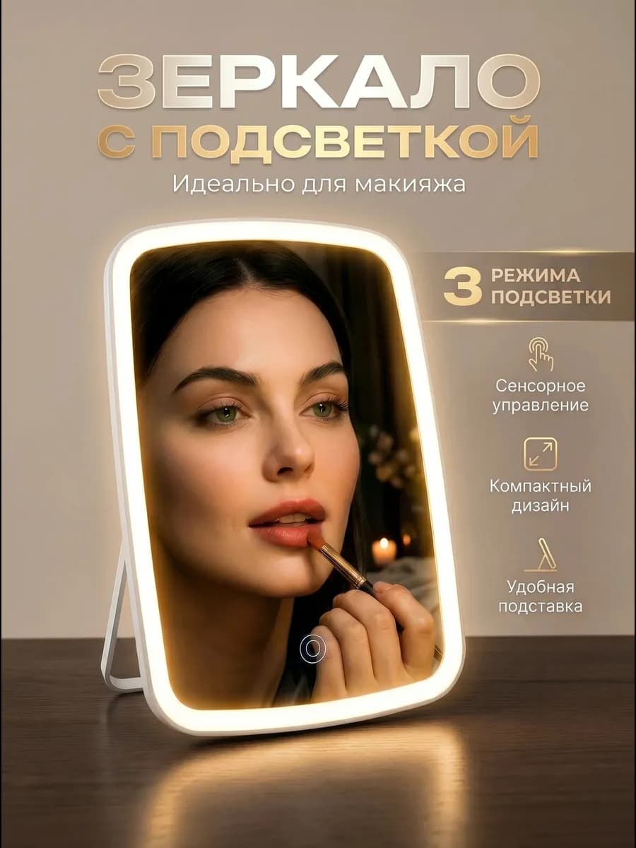 Зеркало настольное с подсветкой для макияжа