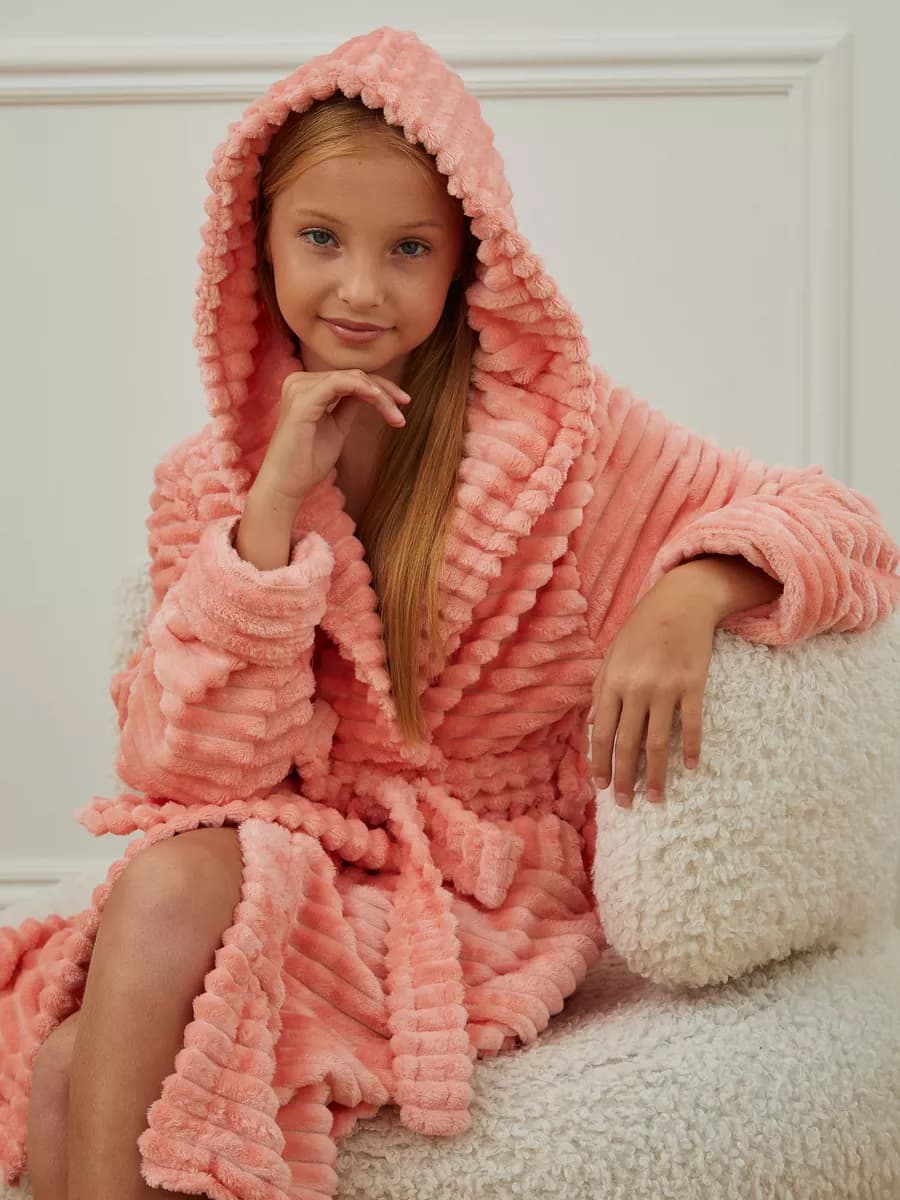 Халат детский для девочки теплый банный