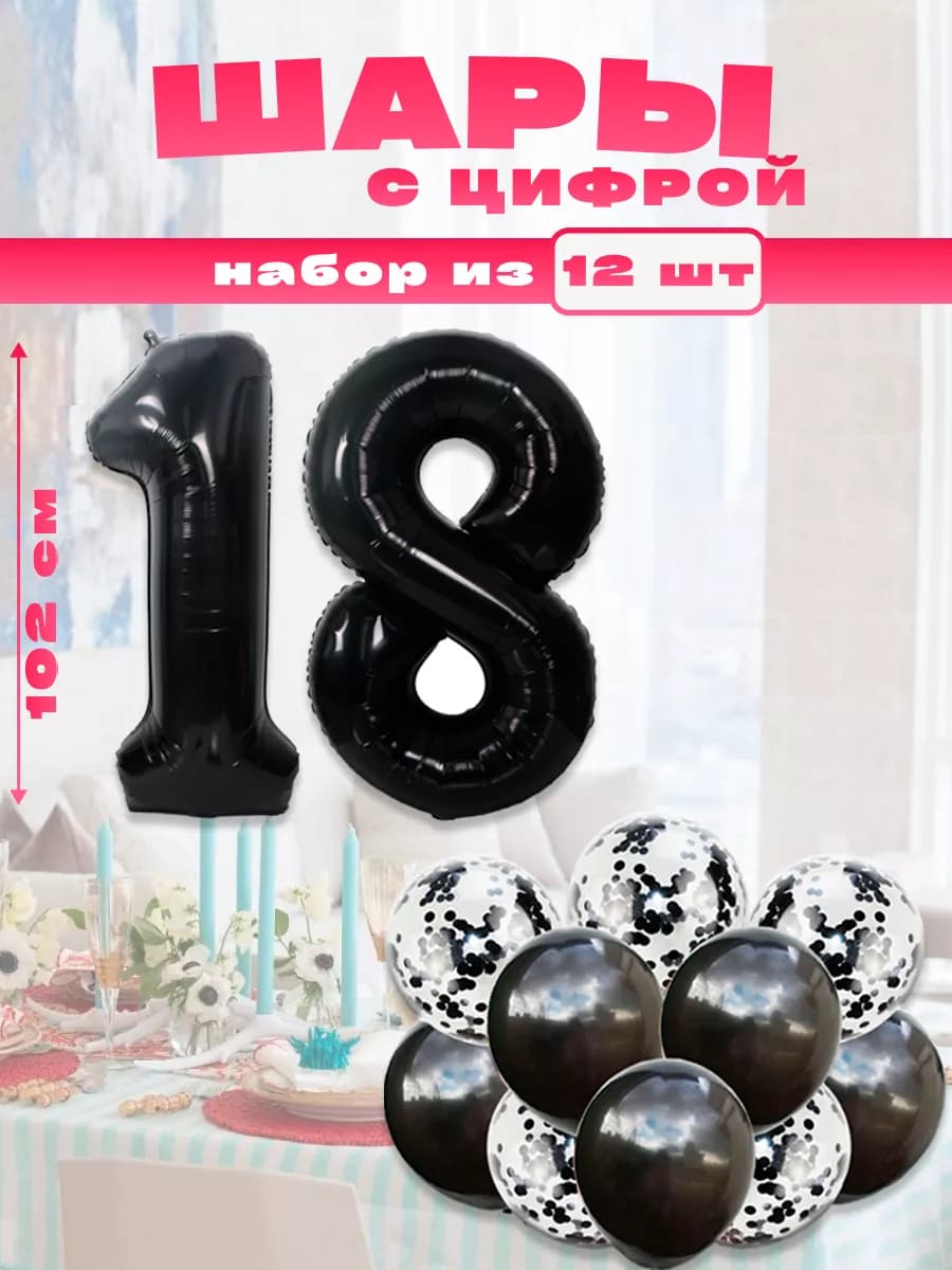 Воздушные шары с цифрой 18