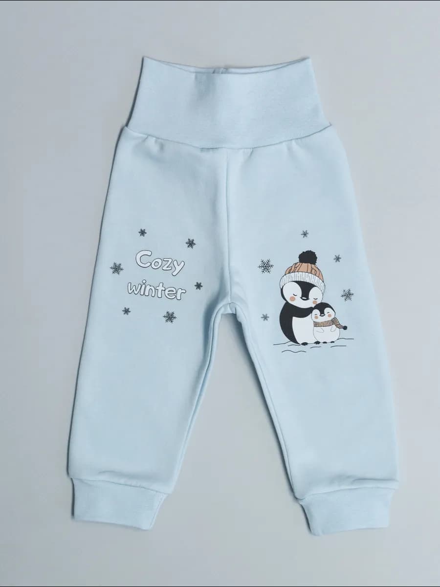 Брюки для новорожденных из футера с начесом