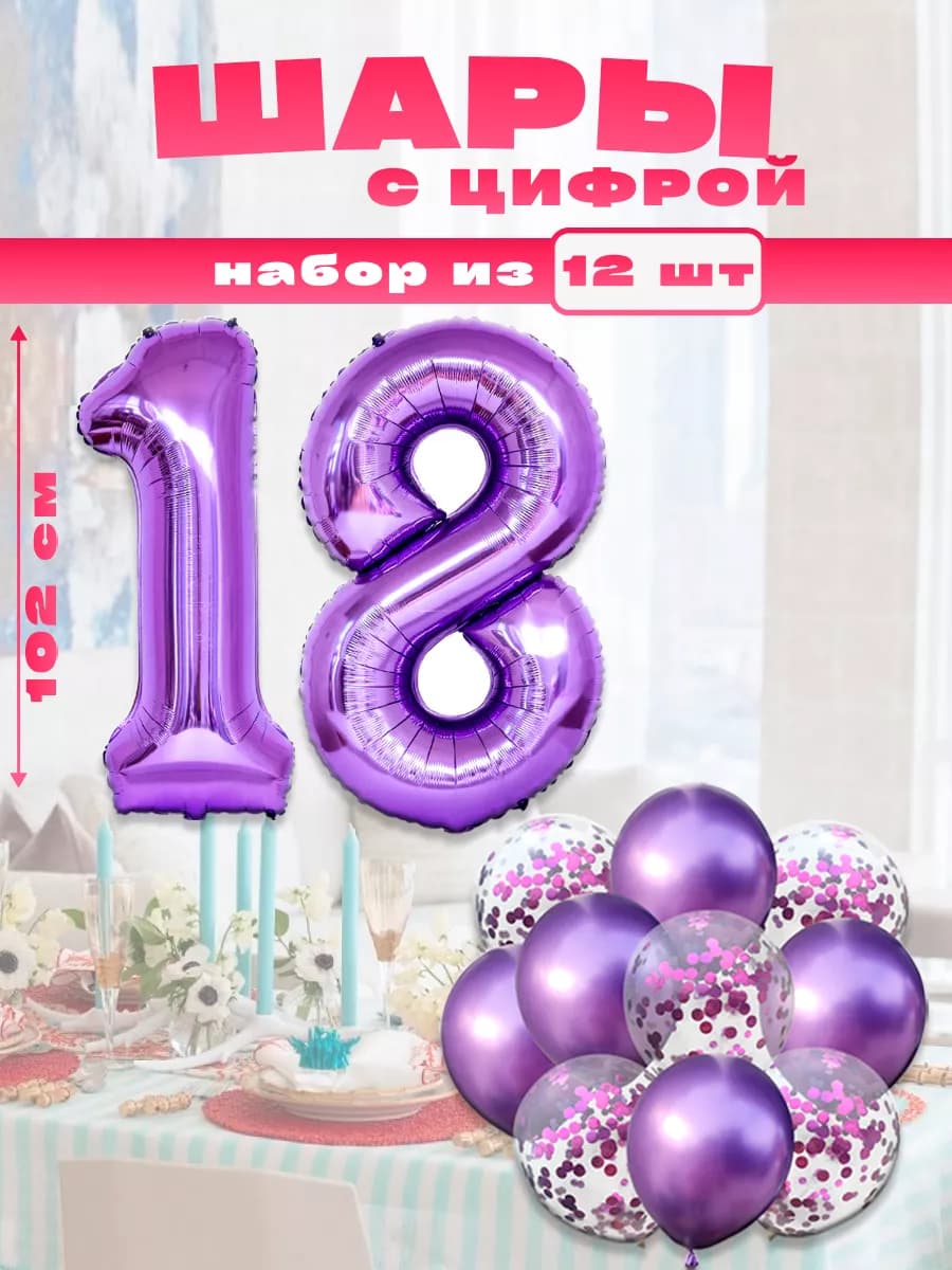 Воздушные шары с цифрой 18