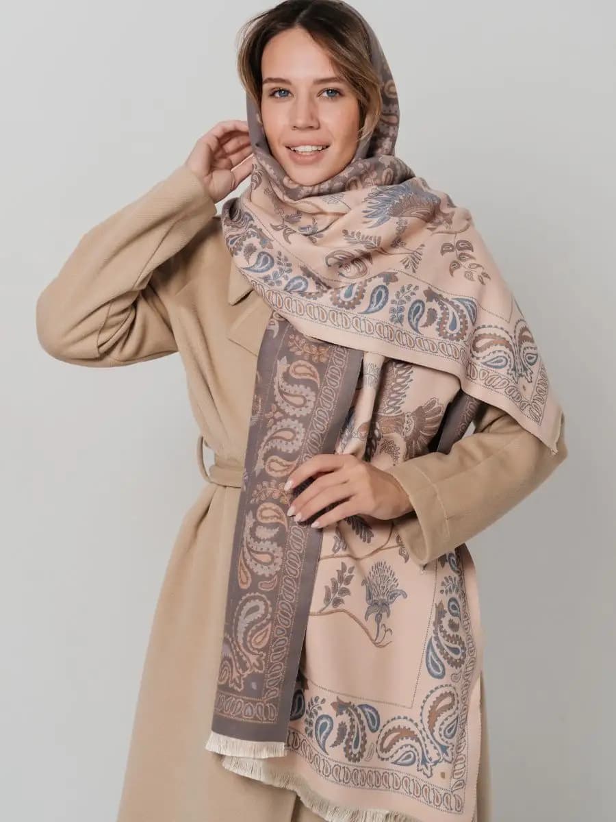 Палантин теплый кашемир