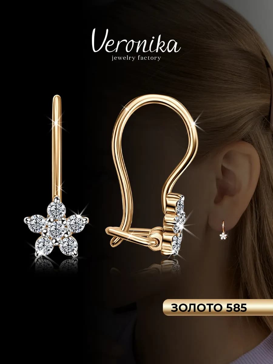 Серьги золотые 585