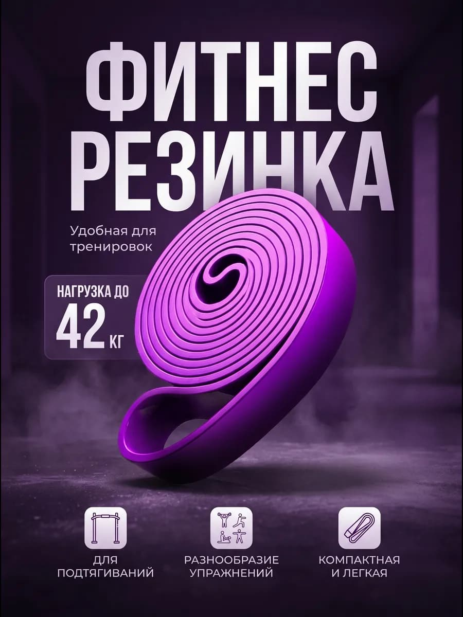 Фитнес резинка для подтягиваний ленточный жгут для турника