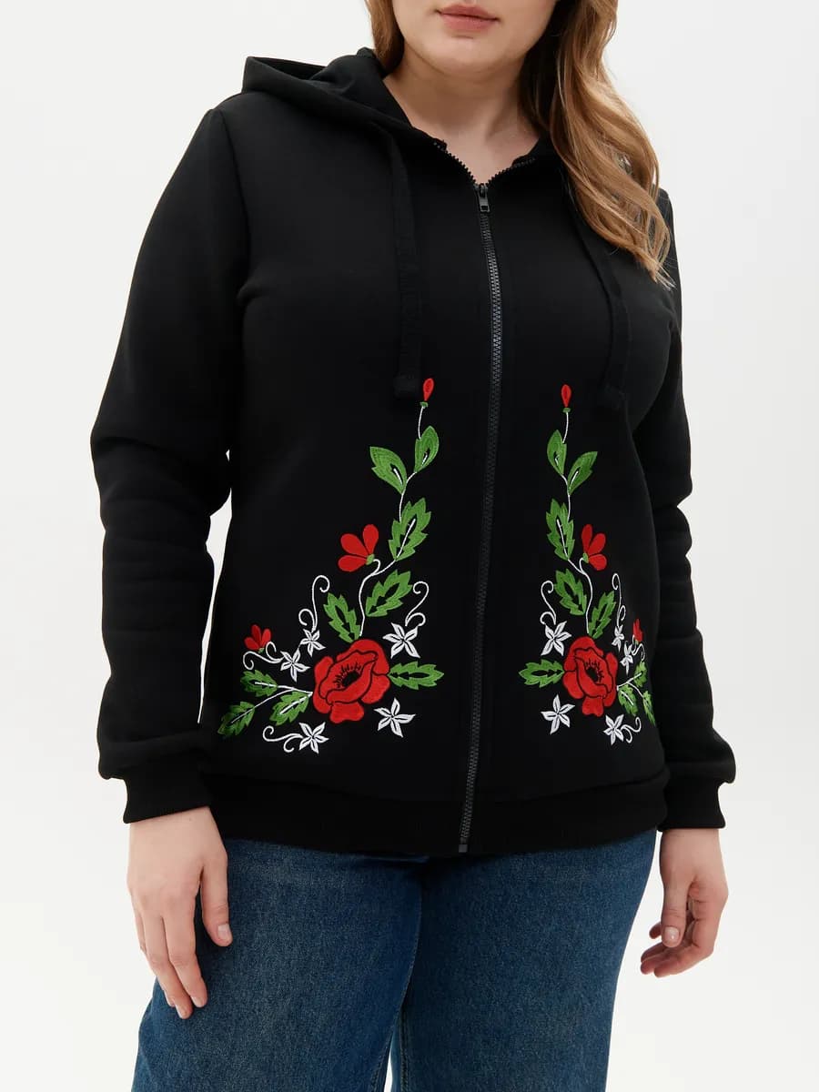 Толстовка на молнии с вышивкой