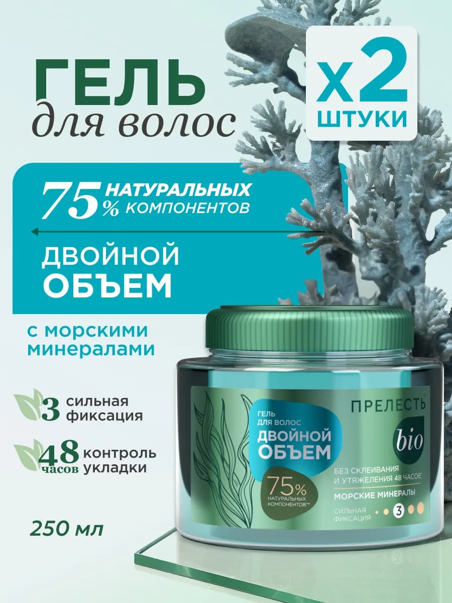 Гель для укладки волос сильная фиксация 2 шт по 250 мл