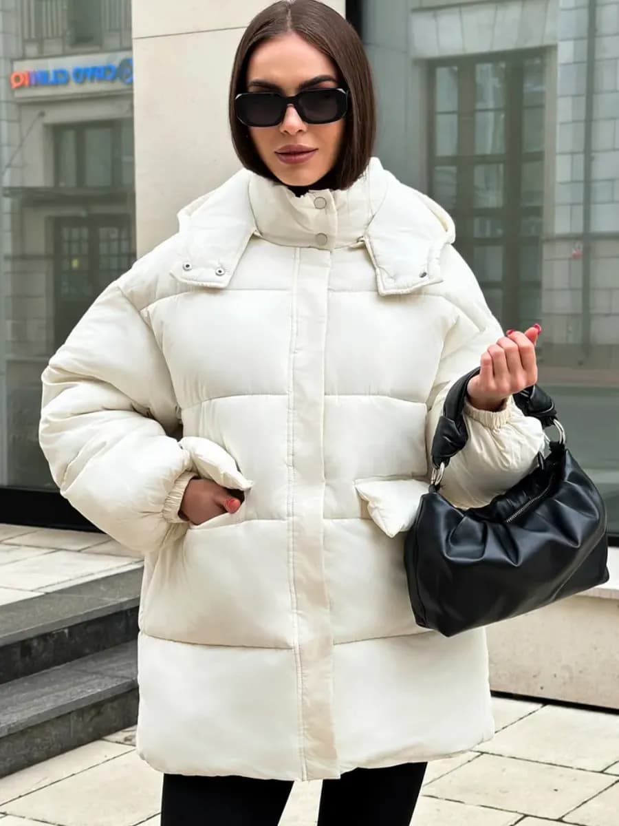 Куртка демисезонная оверсайз удлиненная с поясом