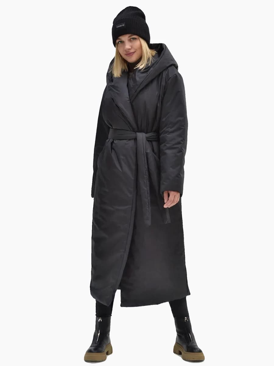 Пальто осень длинное с капюшоном