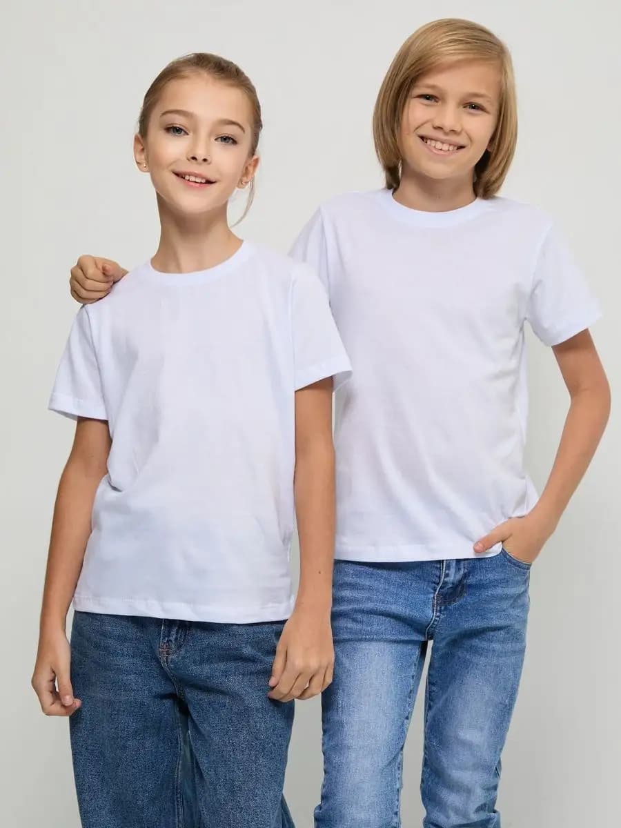Детская базовая однотонная футболка