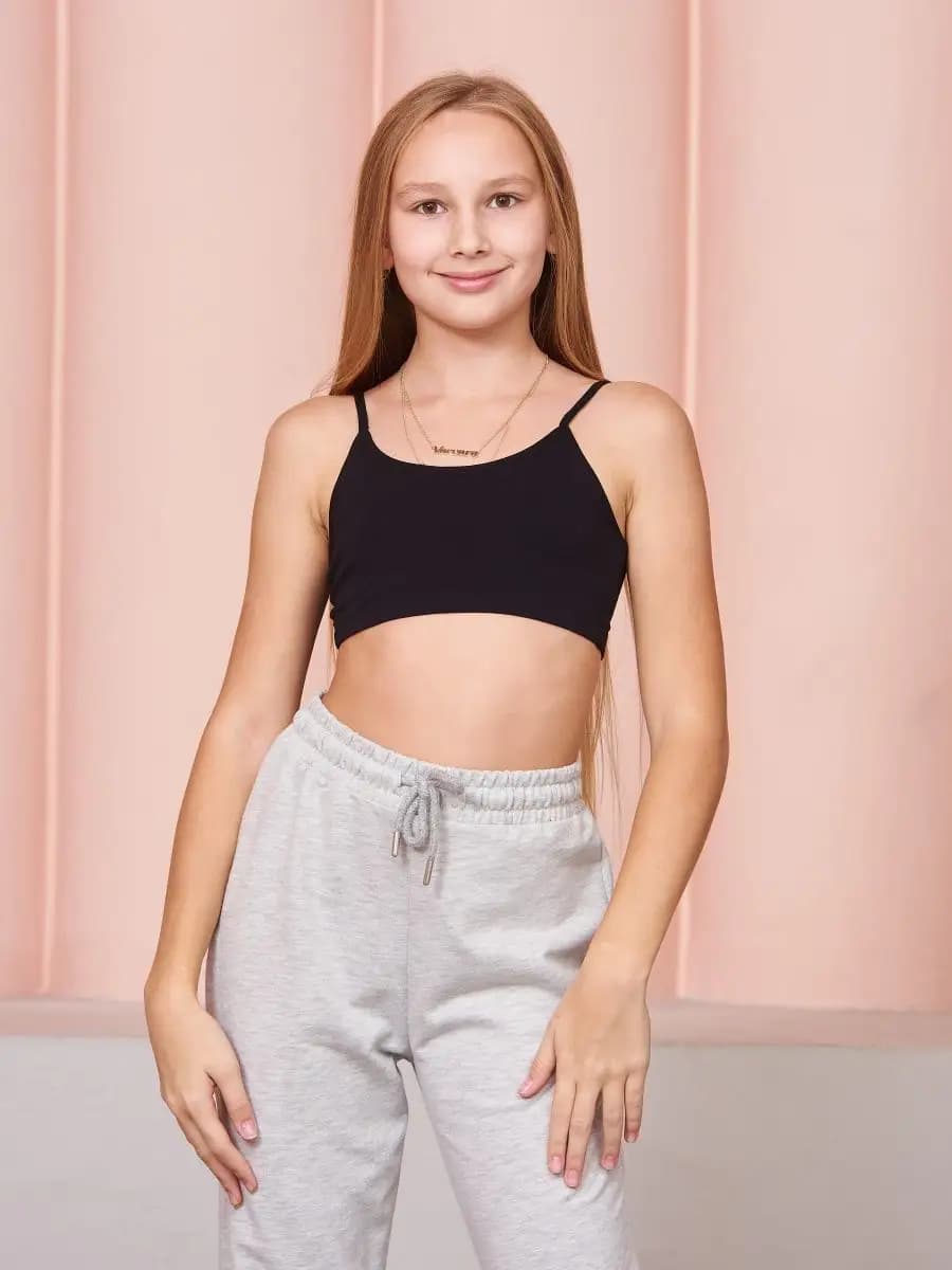 Топ хлопковый на тонких бретелях