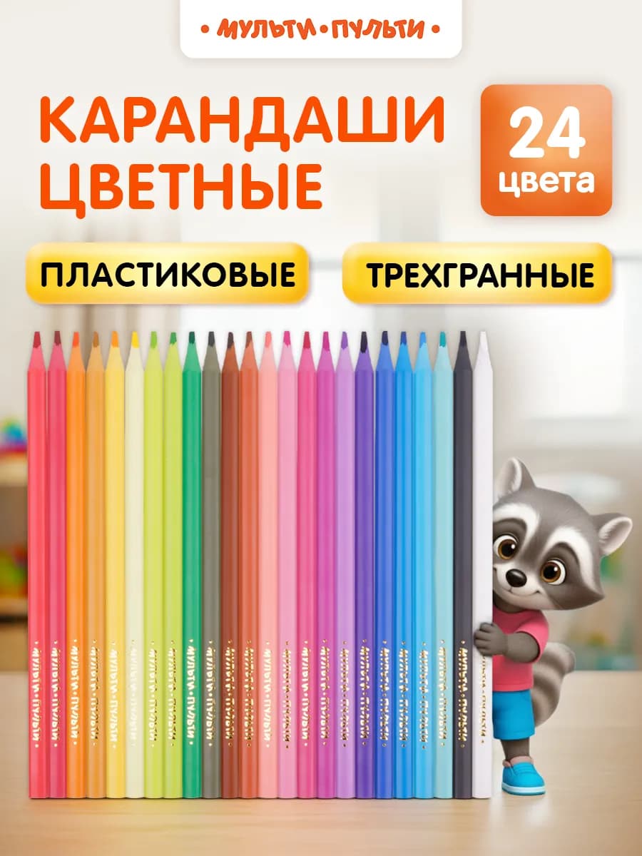 Карандаши цветные для рисования и школы 24 цвета