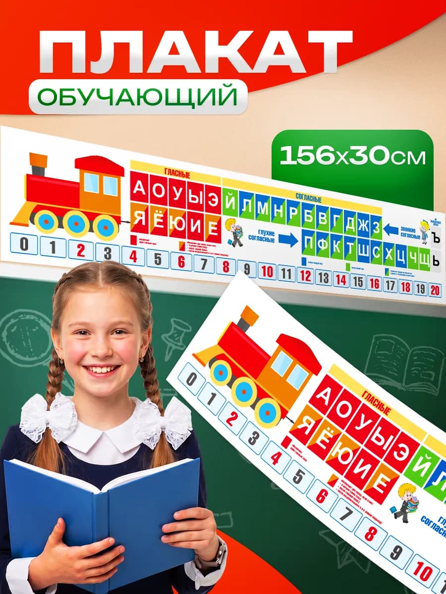 Плакат, На стену, Лента букв, Начальная школа