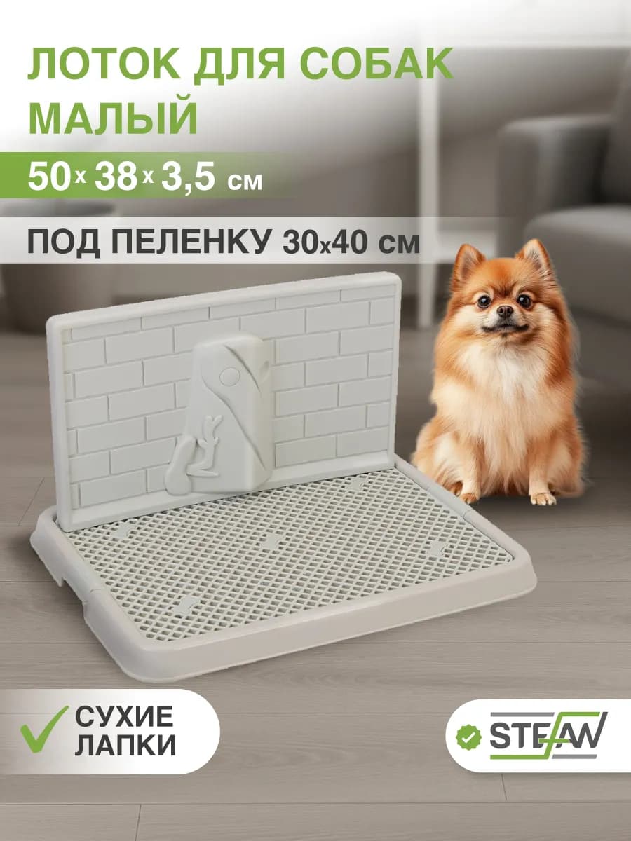 Туалет лоток для собак со стенкой под пеленку 28х50х38