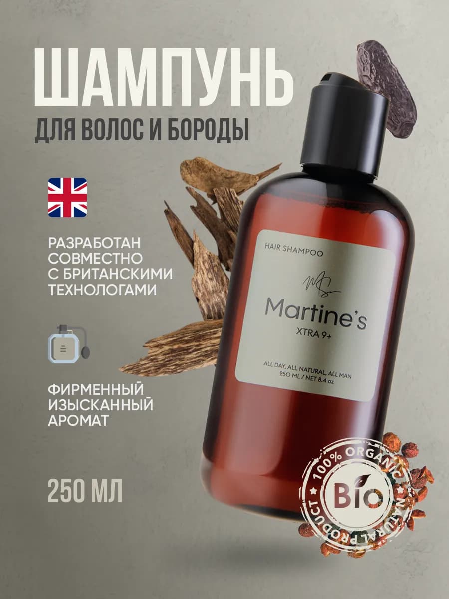 Шампунь для волос и бороды мужской профессиональный