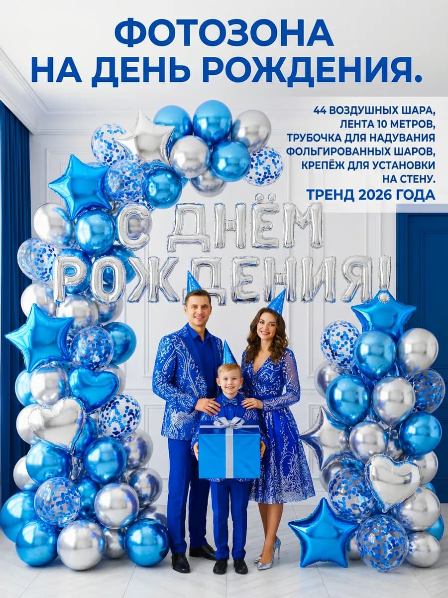 шарики воздушные и аксессуары фотозона на день рождения