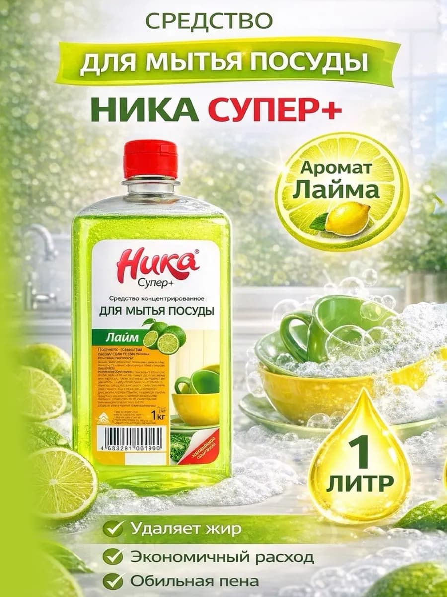 Средство для мытья посуды Ника Супер Плюс 1 кг